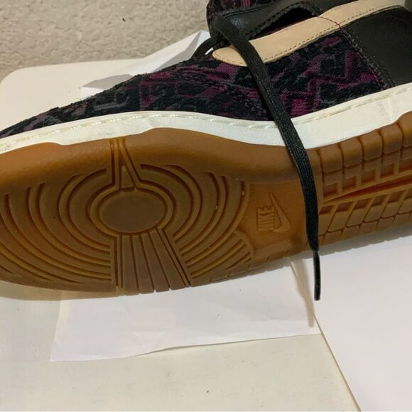 Nike Dunk Sky High Premium Hidden Wedge Womens 9.5 Black Linen Purple Tribal - Picture 5 of 11